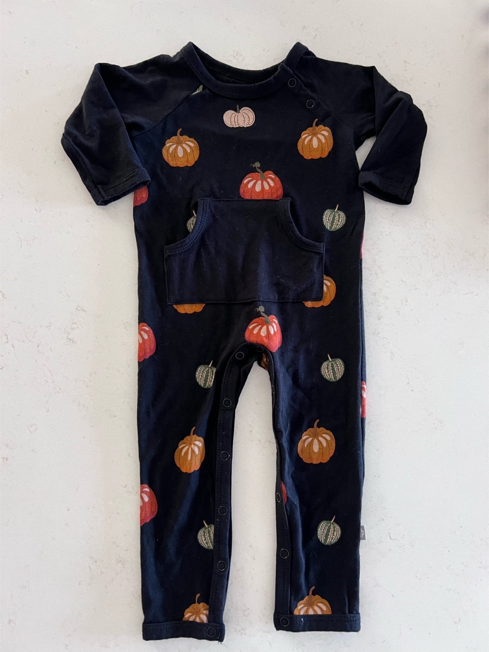 Kyte Baby Harvest Pumpkin Longall Baby One-Piece 3-6M